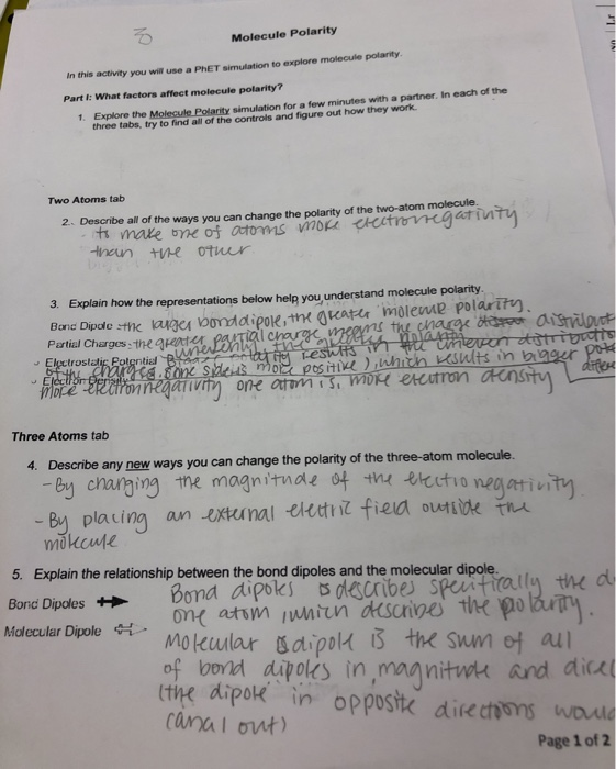 Phet Molecular Shapes Worksheet Answers Molecule Shapes Basics