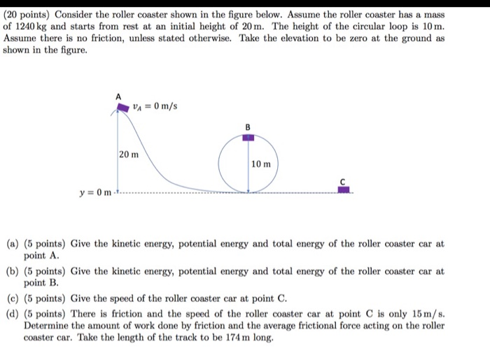 Solved 20 points Consider the roller coaster shown in the