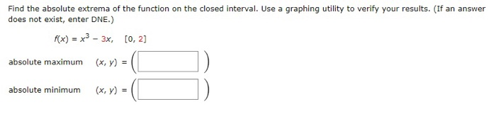 Solved Find the absolute extrema of the function on the | Chegg.com