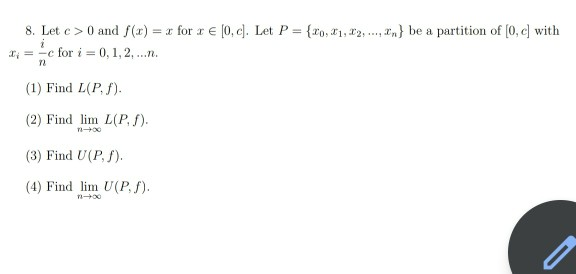 Solved 8 Let E 0 And F X X For R 0 C Let P Chegg Com