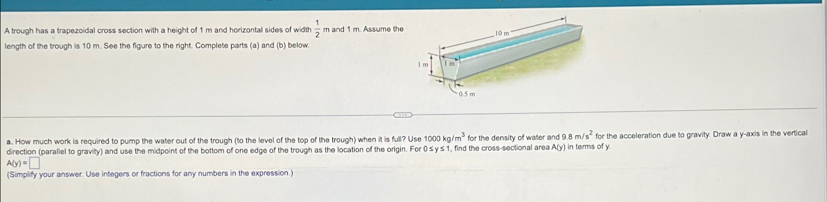 Solved A trough has a trapezoidal cross section with a | Chegg.com