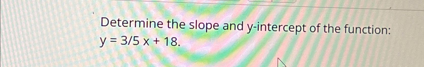 Solved Determine the slope and y-intercept of the | Chegg.com