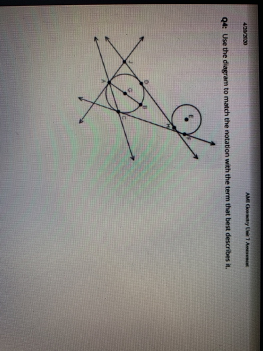 Solved 4/20/2020 AMI Geometry Unit 7 Assessment Q4: Use the