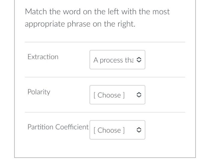Solved Match the word on the left with the most appropriate | Chegg.com