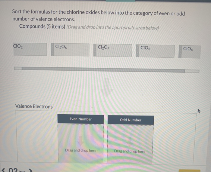 Solved Sort the formulas for the chlorine oxides below into