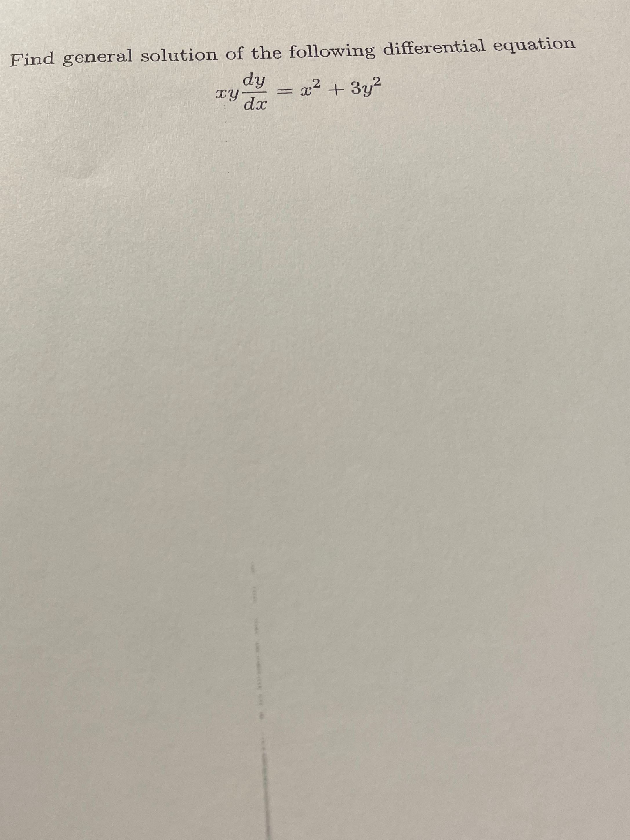 Solved Find general solution of the following differential | Chegg.com