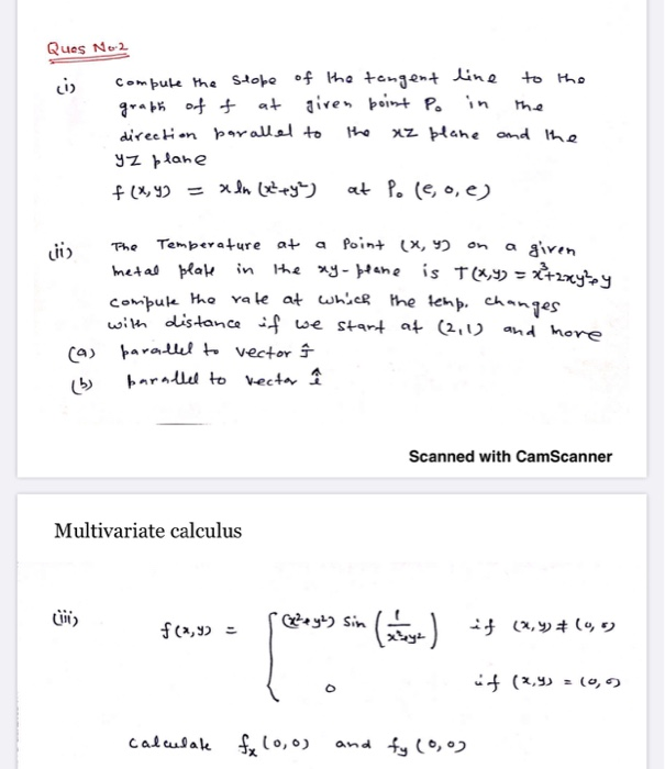 Solved ن The Ques Ne 2 Compute The Slope Of The Tangent L Chegg Com