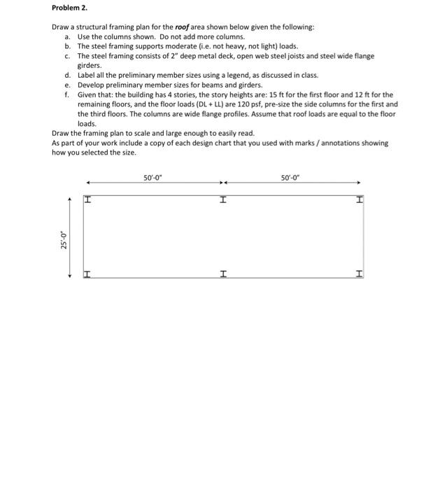 Solved Draw a structural framing plan for the roof area | Chegg.com