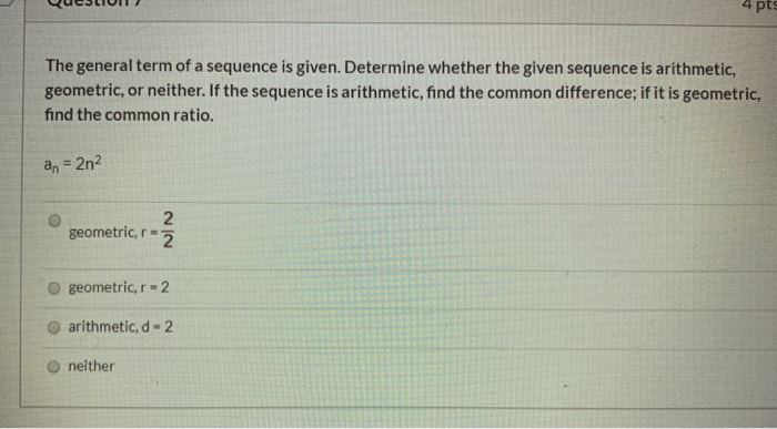Solved सार 4 PL The general term of a sequence is given. | Chegg.com