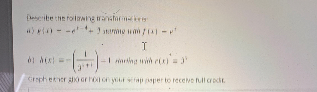 Solved Describe the following | Chegg.com