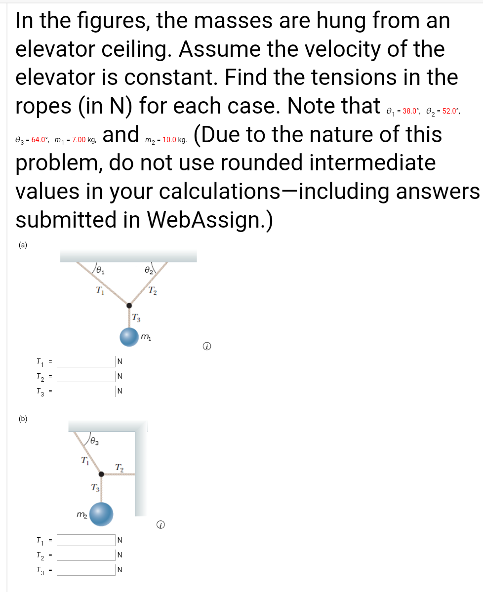 Solved The systems shown below are in equilibrium with m =