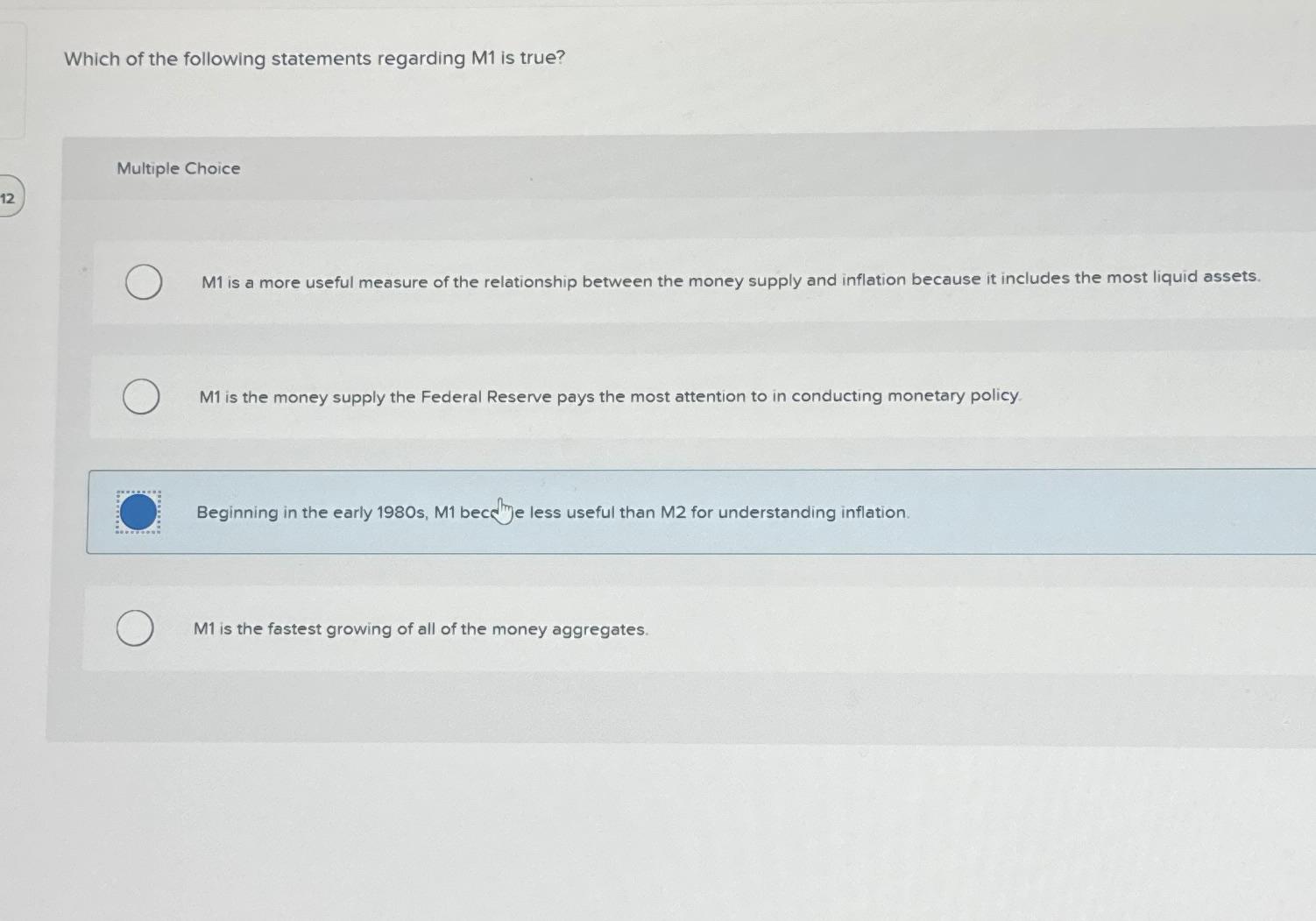 Solved Which of the following statements regarding M1 ﻿is