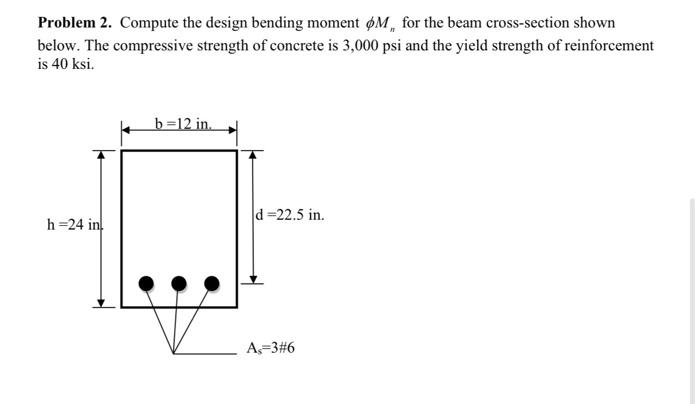 Solved Problem 2. Compute the design bending moment ØM, for | Chegg.com