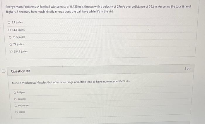 Solved Energy Math Problems: A football with a mass of 0.425 | Chegg.com