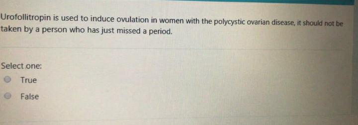 Urofollitropin is used to induce ovulation in women with the polycystic ovarian disease, it should not be taken by a person w