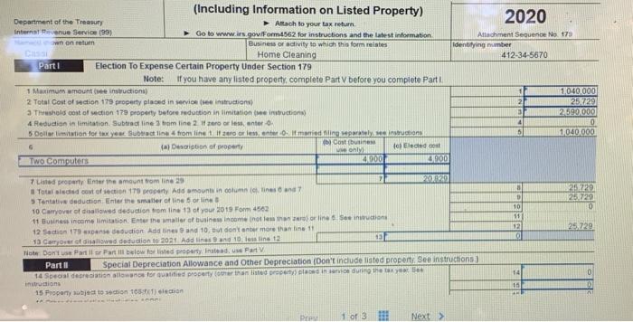 Form 4562 Line 11