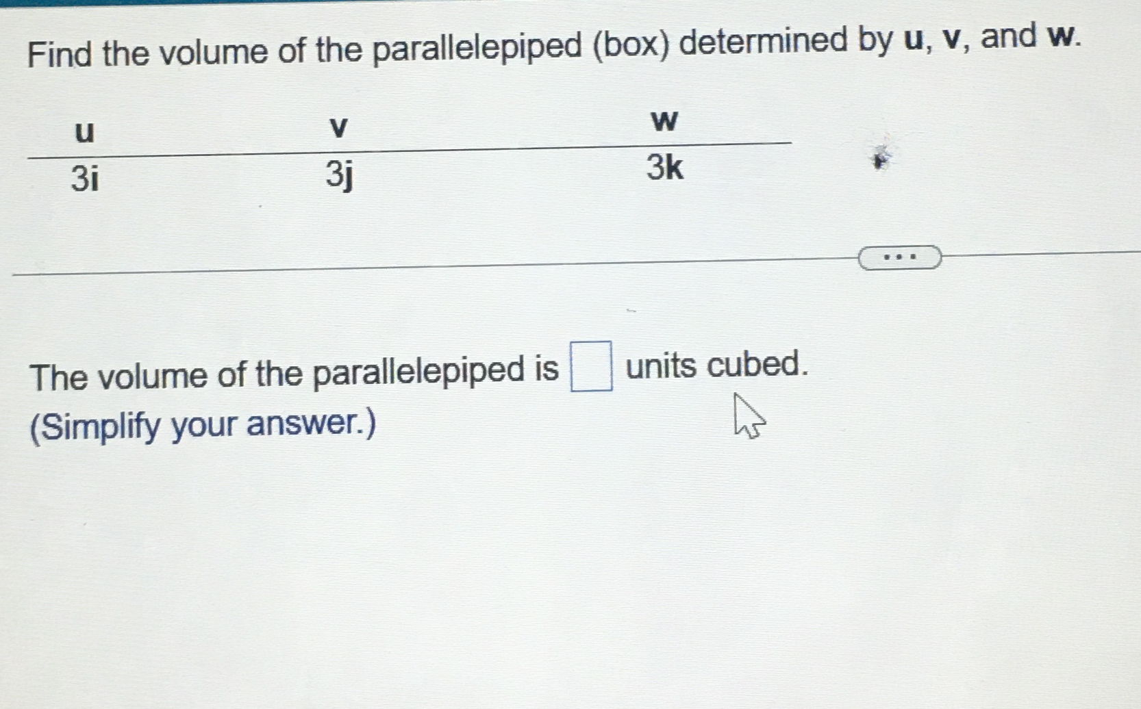 Solved Find the volume of the parallelepiped (box) | Chegg.com