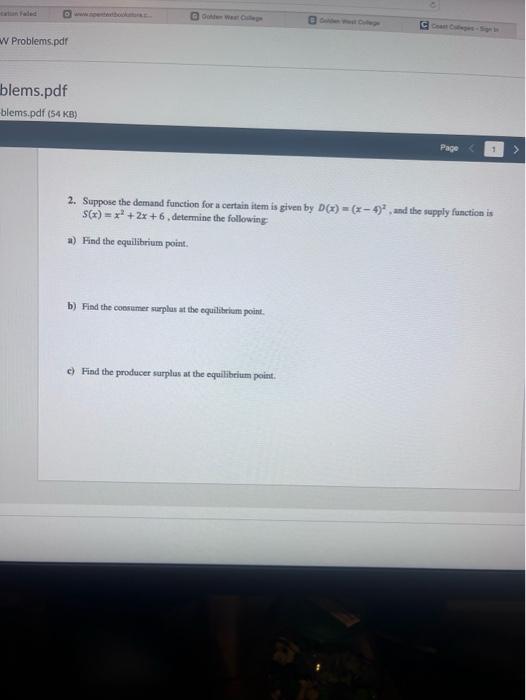 Solved 2. Suppose the demand function for a certain item is | Chegg.com