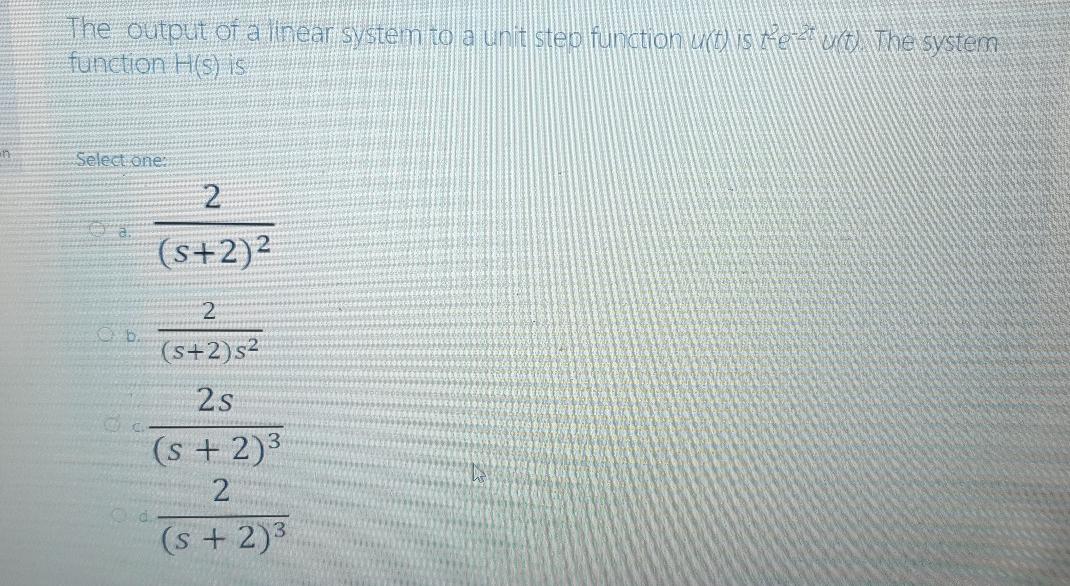 Solved The output of a linear system to a unit step function | Chegg.com