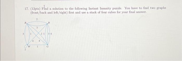 Solved 3 17. (12pts) Find a solution to the following | Chegg.com