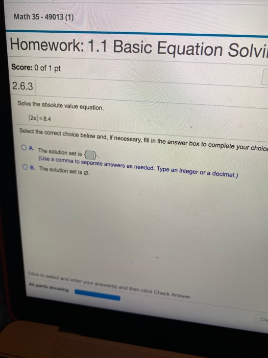 Solved Math 35 - 49013 (1) Homework: 1.1 Basic Equation | Chegg.com