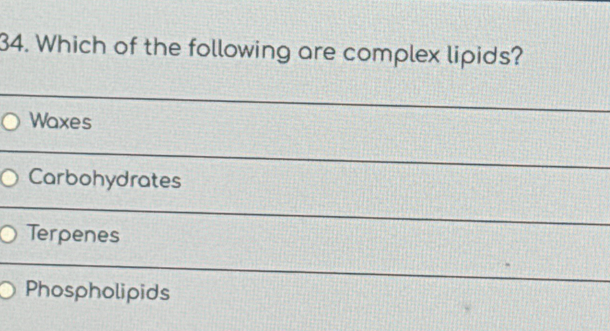 Solved Which of the following are complex