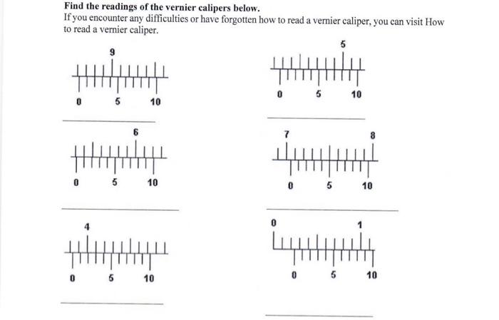 Solved Find the readings of the vernier calipers below. If | Chegg.com