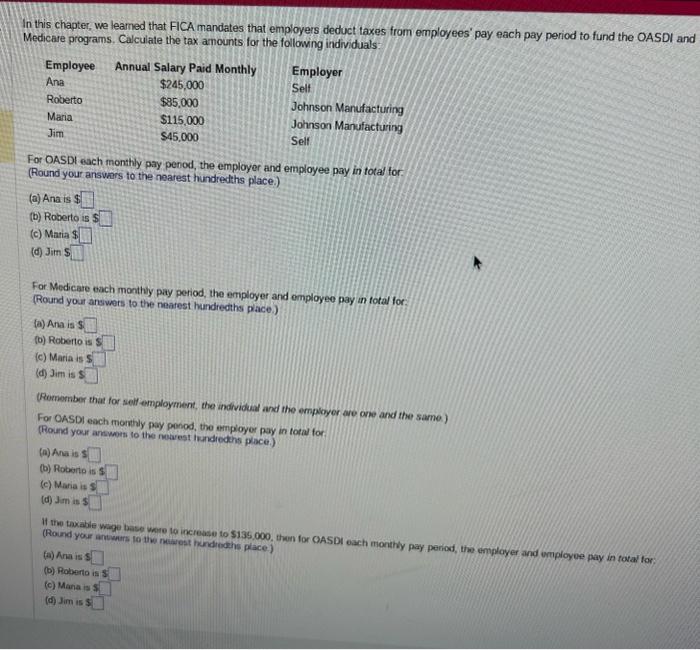 Solved The taxable wage base for OASDI is 128,400 right now