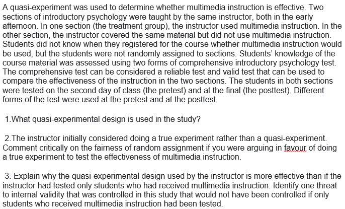 quasi experiment data analysis