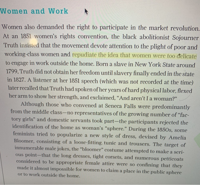 Solved How Does Black Abolitionist Sojourner Truth Repud Chegg Com