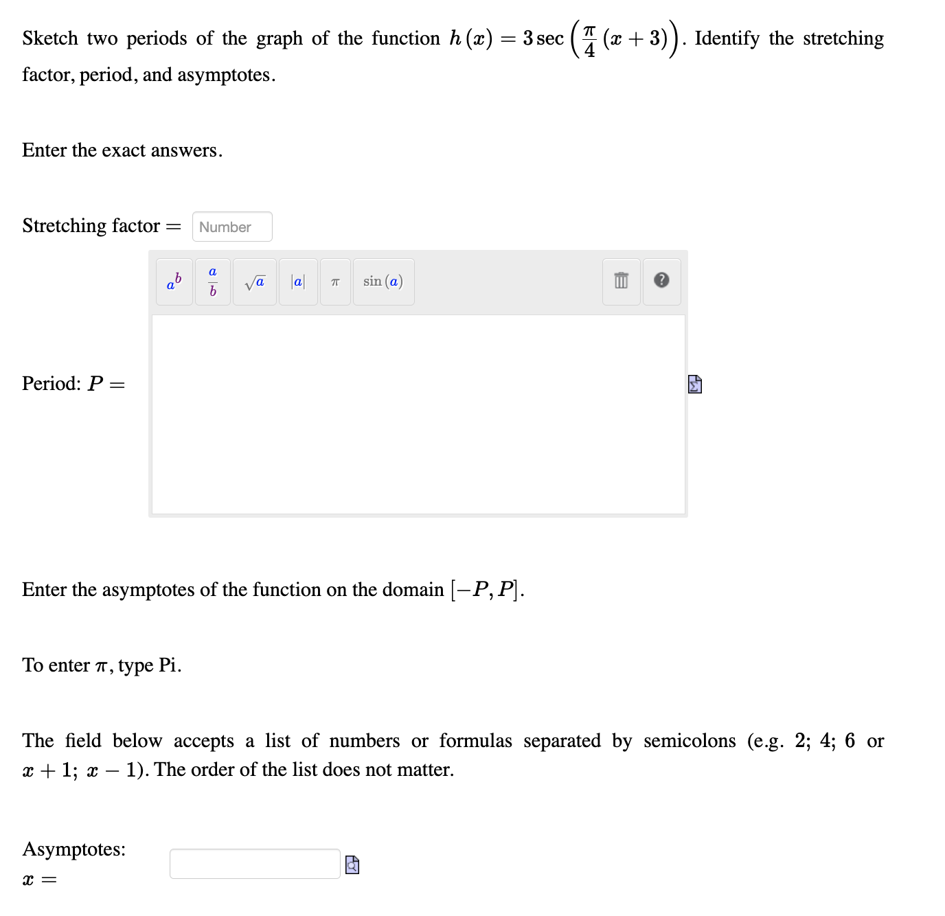 Solved Sketch two periods of the graph of the function | Chegg.com