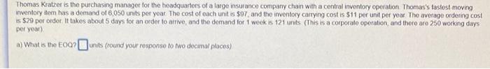 Solved b.what is the average inventory if the EOQ is | Chegg.com