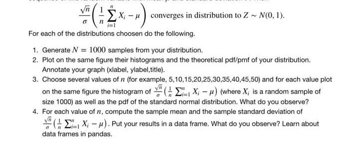 how to run central limit theorem on python for | Chegg.com