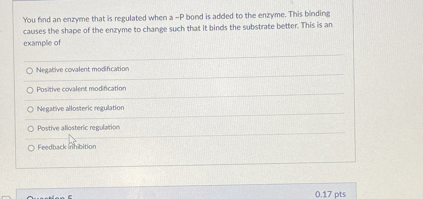 Solved You find an enzyme that is regulated when a ∼P ﻿bond | Chegg.com