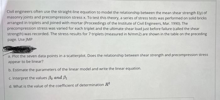 Solved Civil engineers often use the straight-line equation | Chegg.com