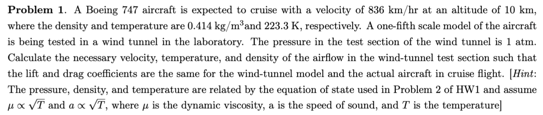 Solved Problem 1. ﻿A Boeing 747 ﻿aircraft is expected to | Chegg.com