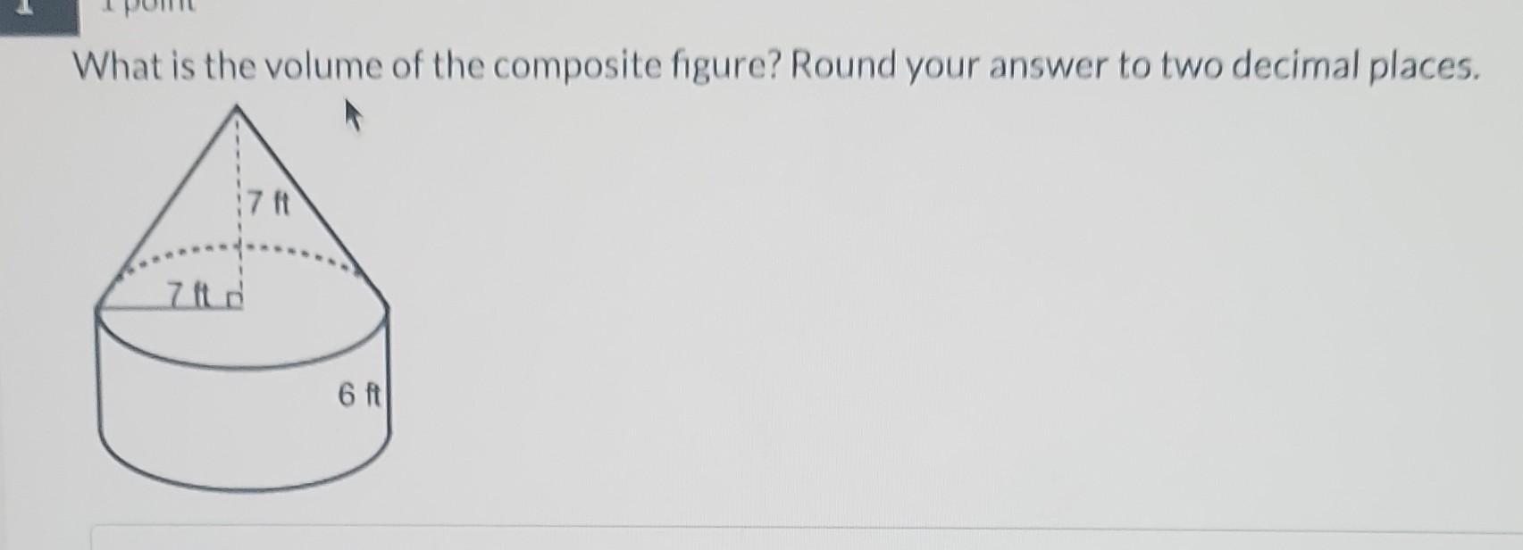 Solved What is the volume of the composite figure? Round | Chegg.com