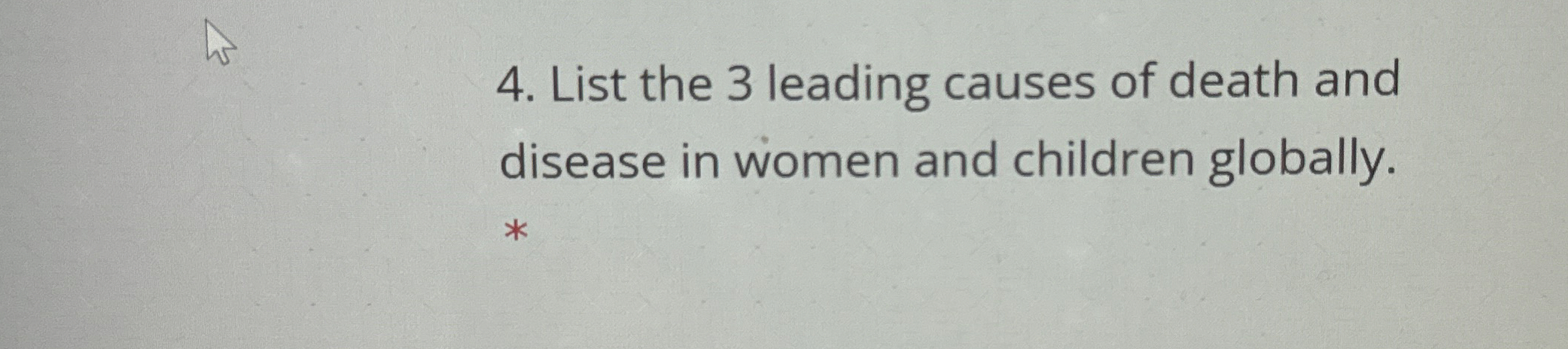 Solved List the 3 \ufeffleading causes of death and disease in | Chegg.com