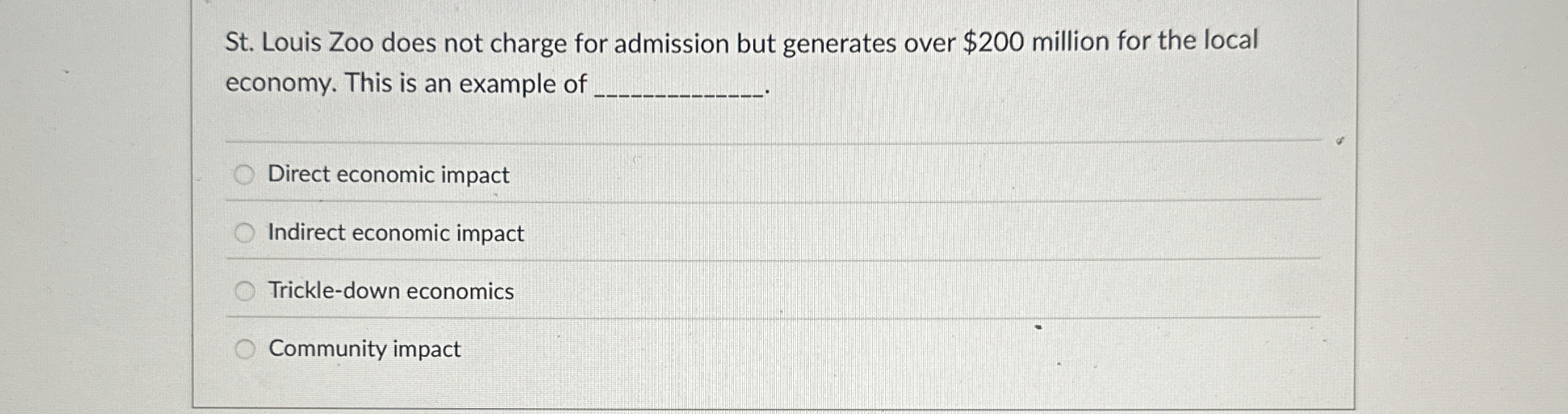 Solved St. ﻿Louis Zoo does not charge for admission but