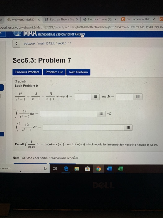 Solved * WebWork: Math12 X Electrical Theory B) X Electrical | Chegg.com