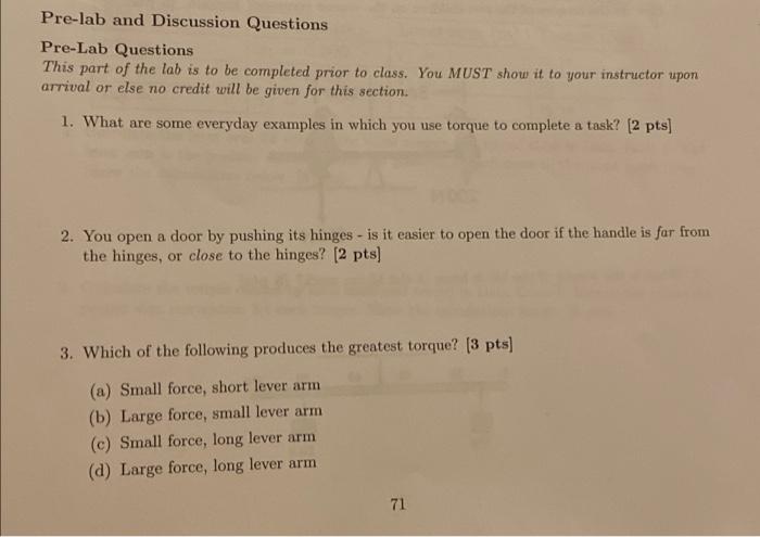 Solved Pre-lab and Discussion Questions Pre-Lab Questions | Chegg.com