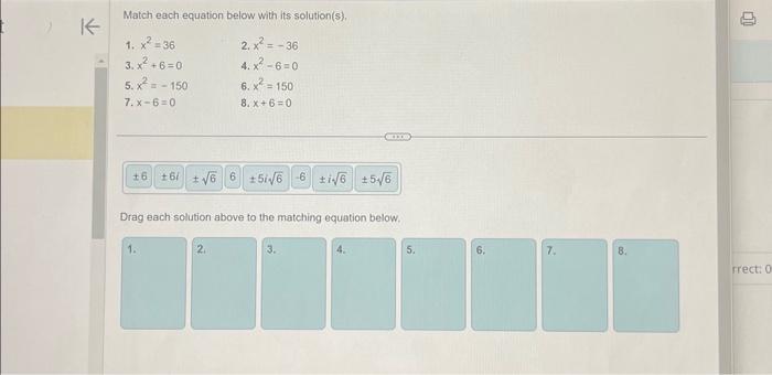 Solved Match Each Equation Below With Its Solution(s), 1. | Chegg.com