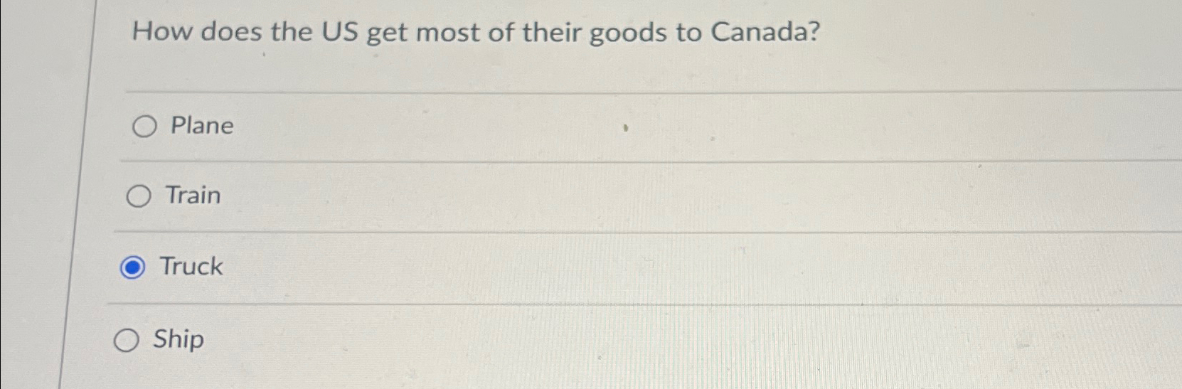 Solved How does the US get most of their goods to