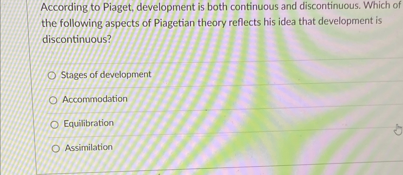 Piaget continuous shop or discontinuous