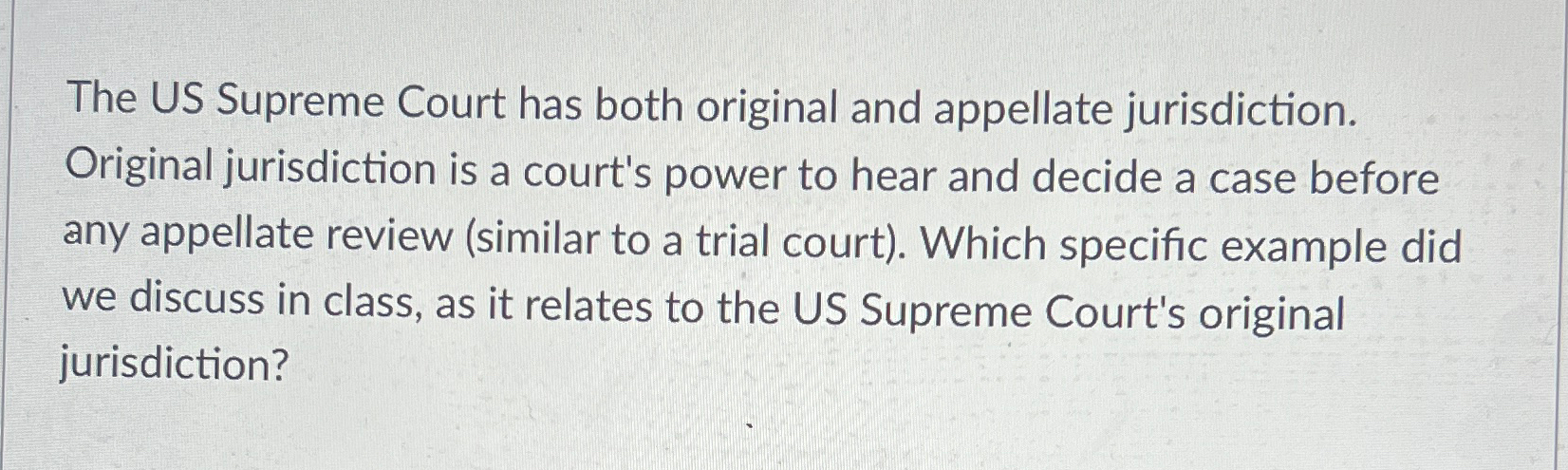 Original jurisdiction of outlet the supreme court