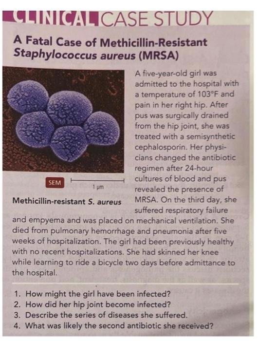 Solved CLINICALICASE STUDY A Fatal Case of | Chegg.com