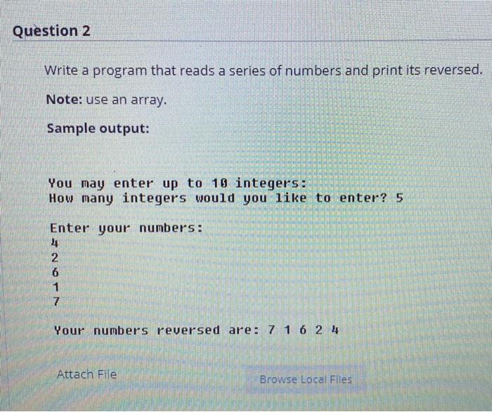 Solved Question 2 Write a program that reads a series of | Chegg.com