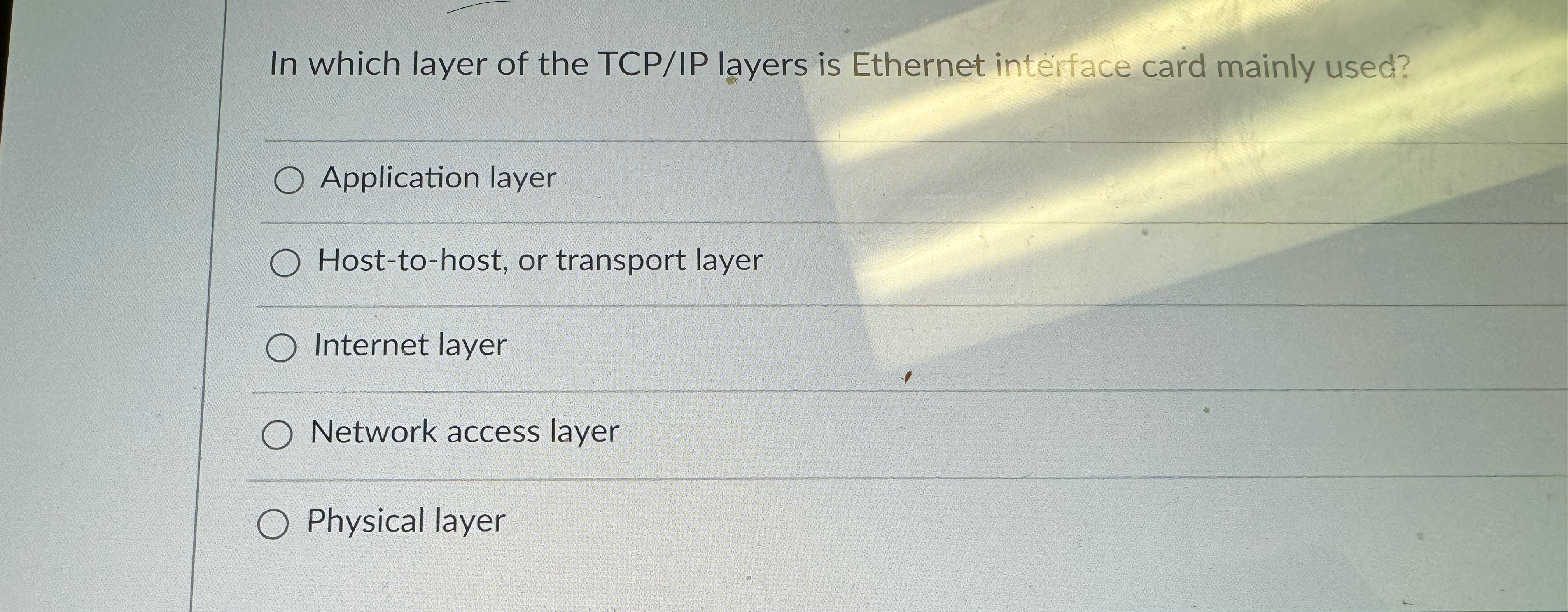 Solved In which layer of the TCP/IP layers is Ethernet | Chegg.com
