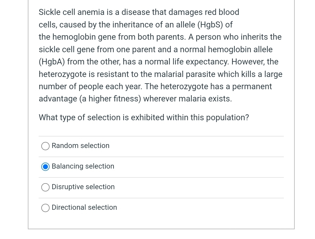 Solved Sickle cell anemia is a disease that damages red | Chegg.com