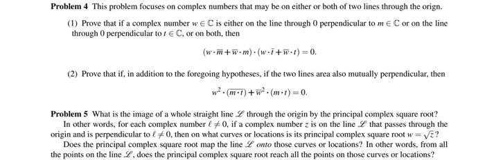 Solved Problem 4 This problem focuses on complex numbers | Chegg.com